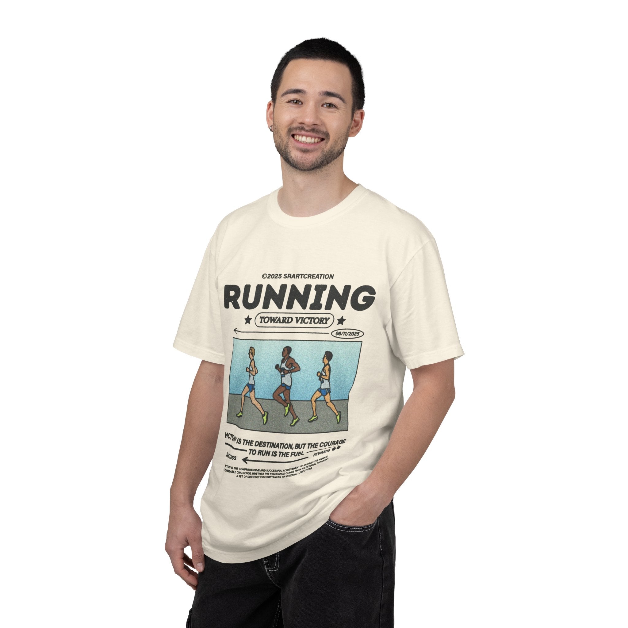 Running Toward Victory T-Shirt — Retro Runners Graphic Tee