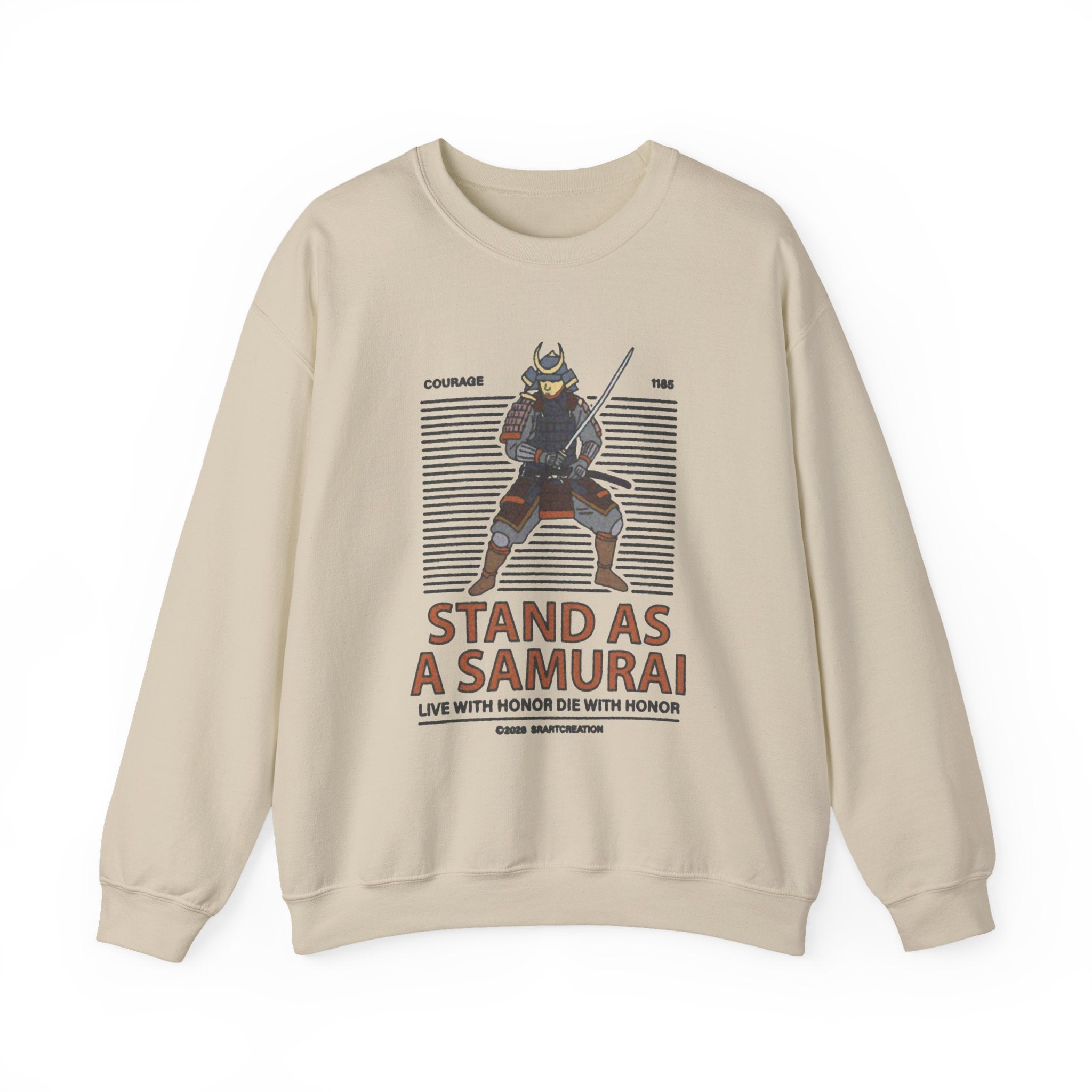 Samurai Crewneck Sweatshirt — "Stand As A Samurai" Graphic Sweatshirt
