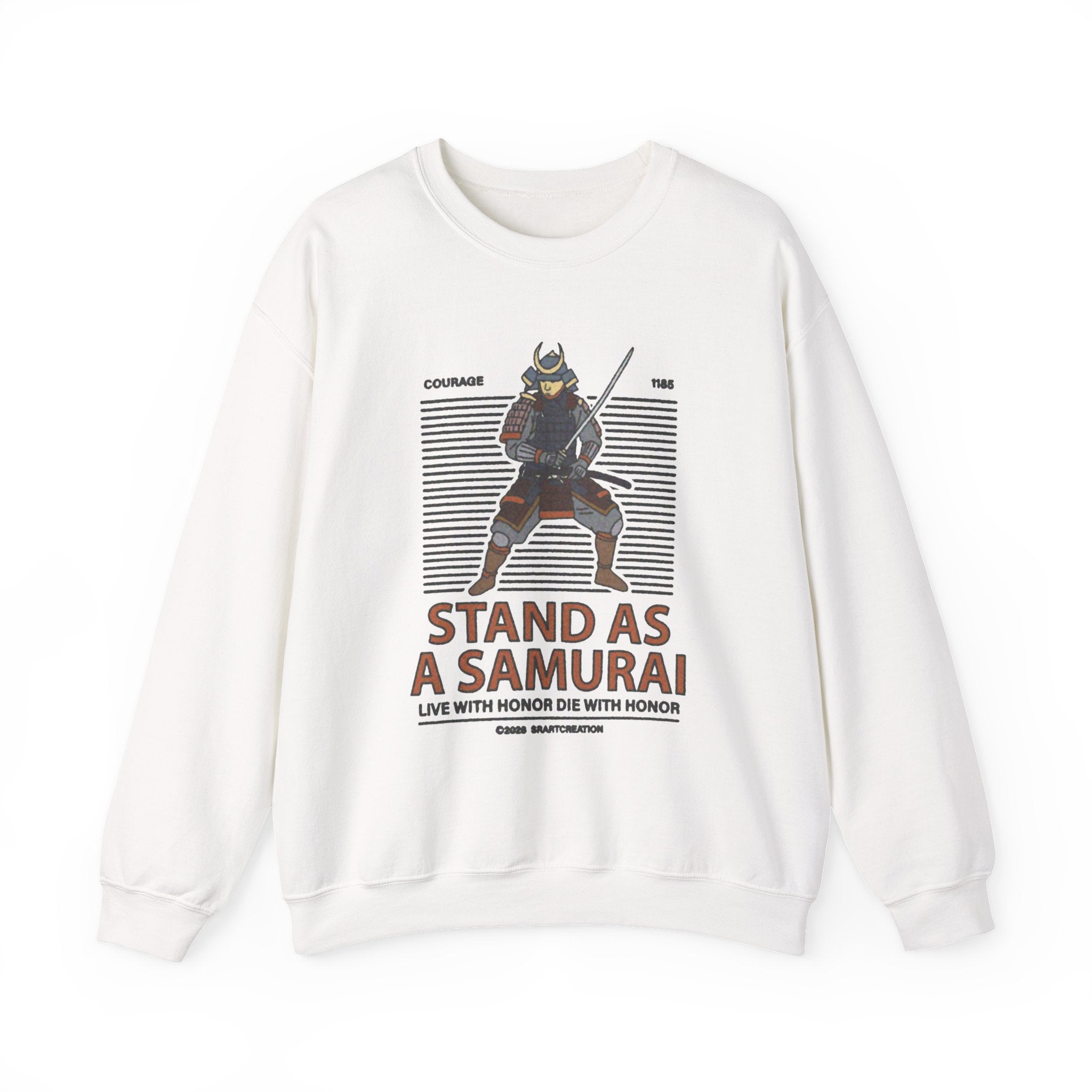 Samurai Crewneck Sweatshirt — "Stand As A Samurai" Graphic Sweatshirt