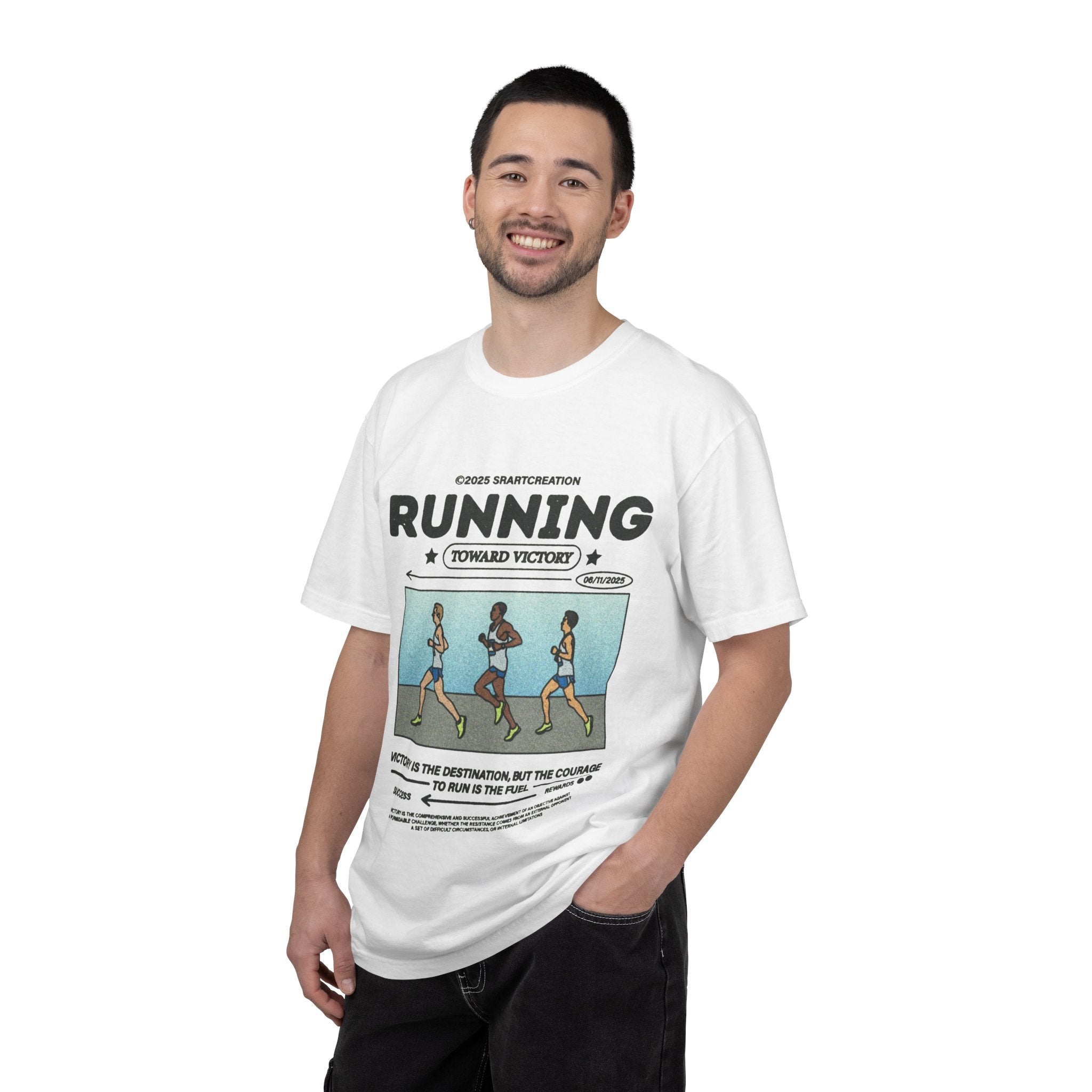 Running Toward Victory T-Shirt — Retro Runners Graphic Tee