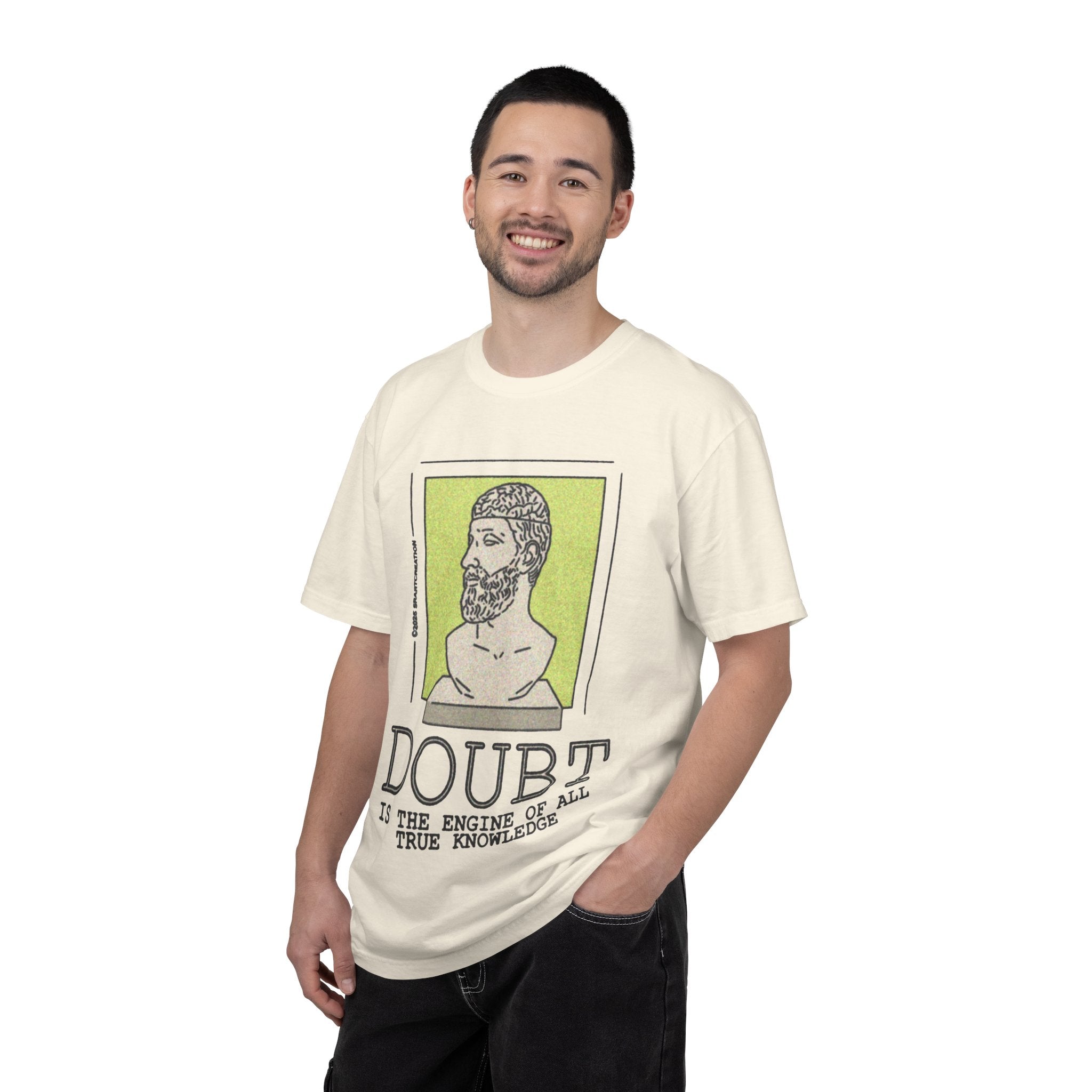 Philosopher Bust 'Doubt Is the Engine of All True Knowledge' T-Shirt