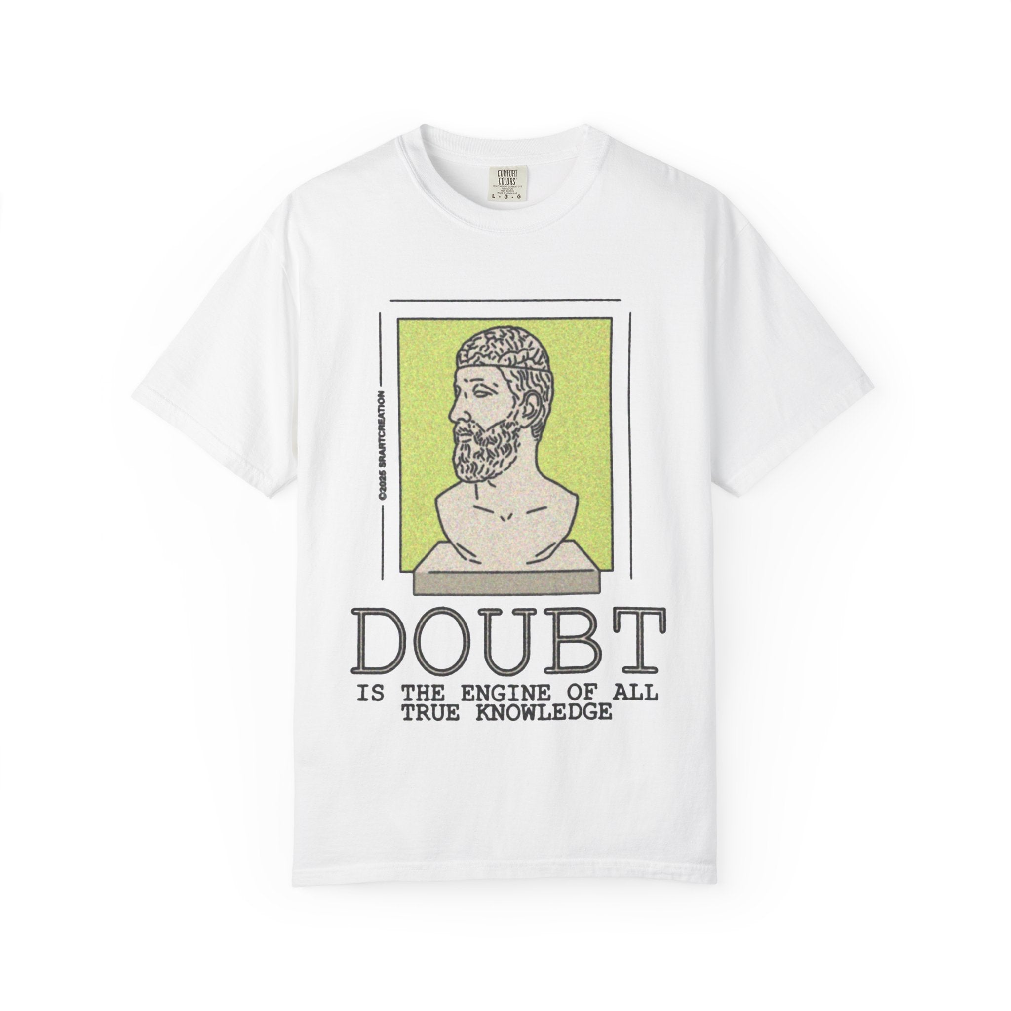 Philosopher Bust 'Doubt Is the Engine of All True Knowledge' T-Shirt