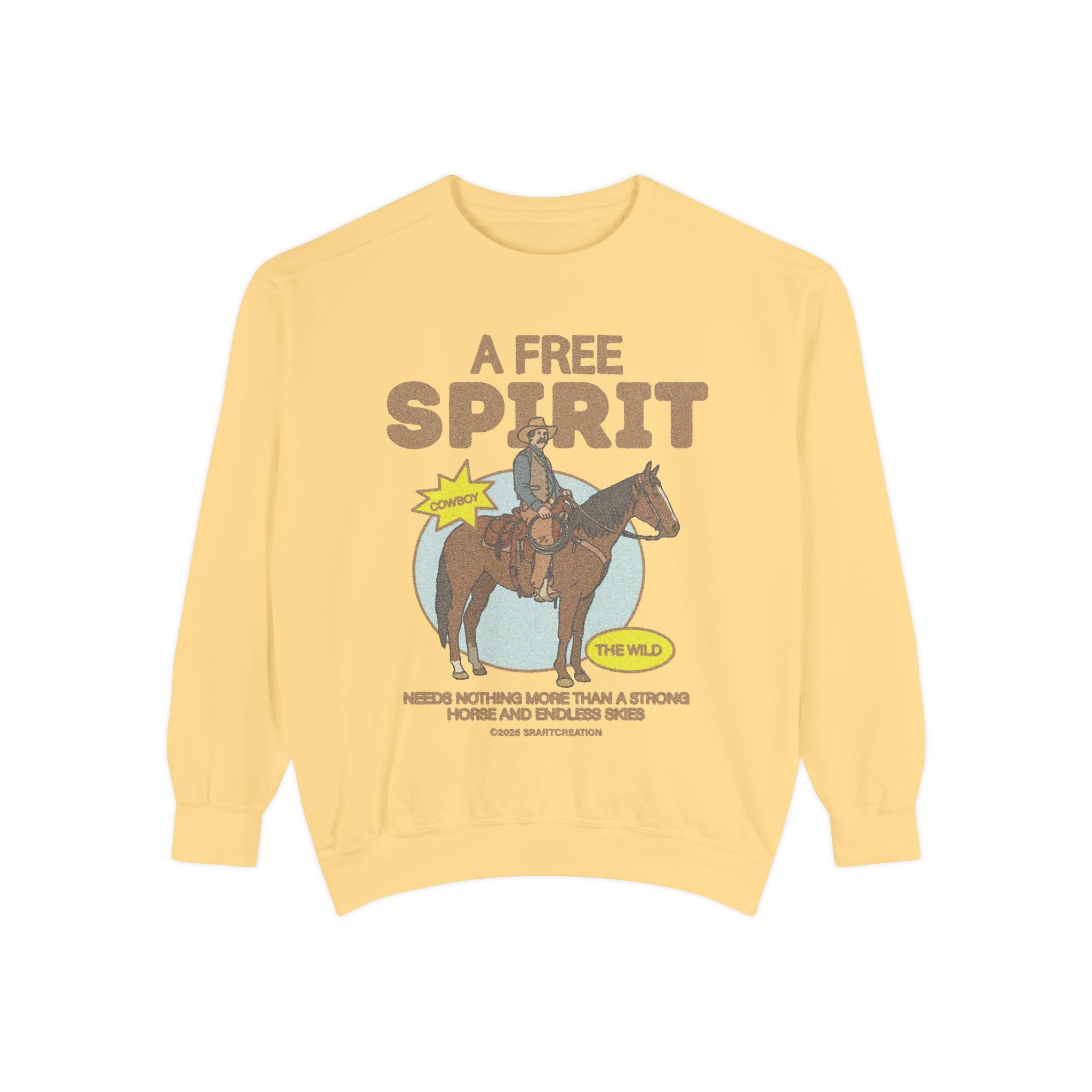 A Free Spirit Sweatshirt — Western Horse Rider Graphic Crewneck