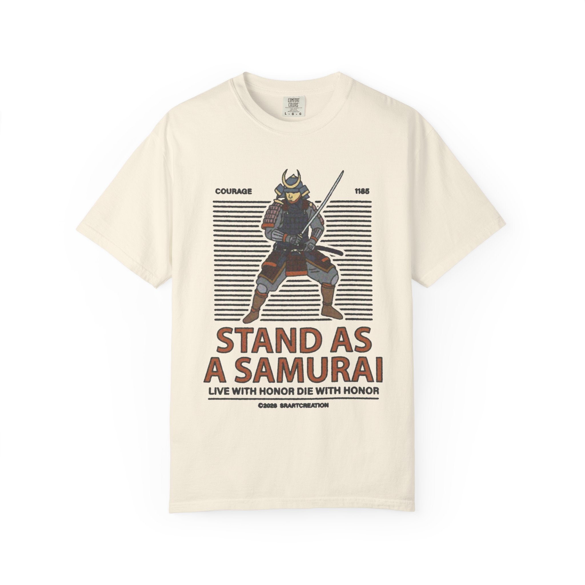 Samurai Graphic T-Shirt — "Stand As A Samurai" Honor Motto Tee