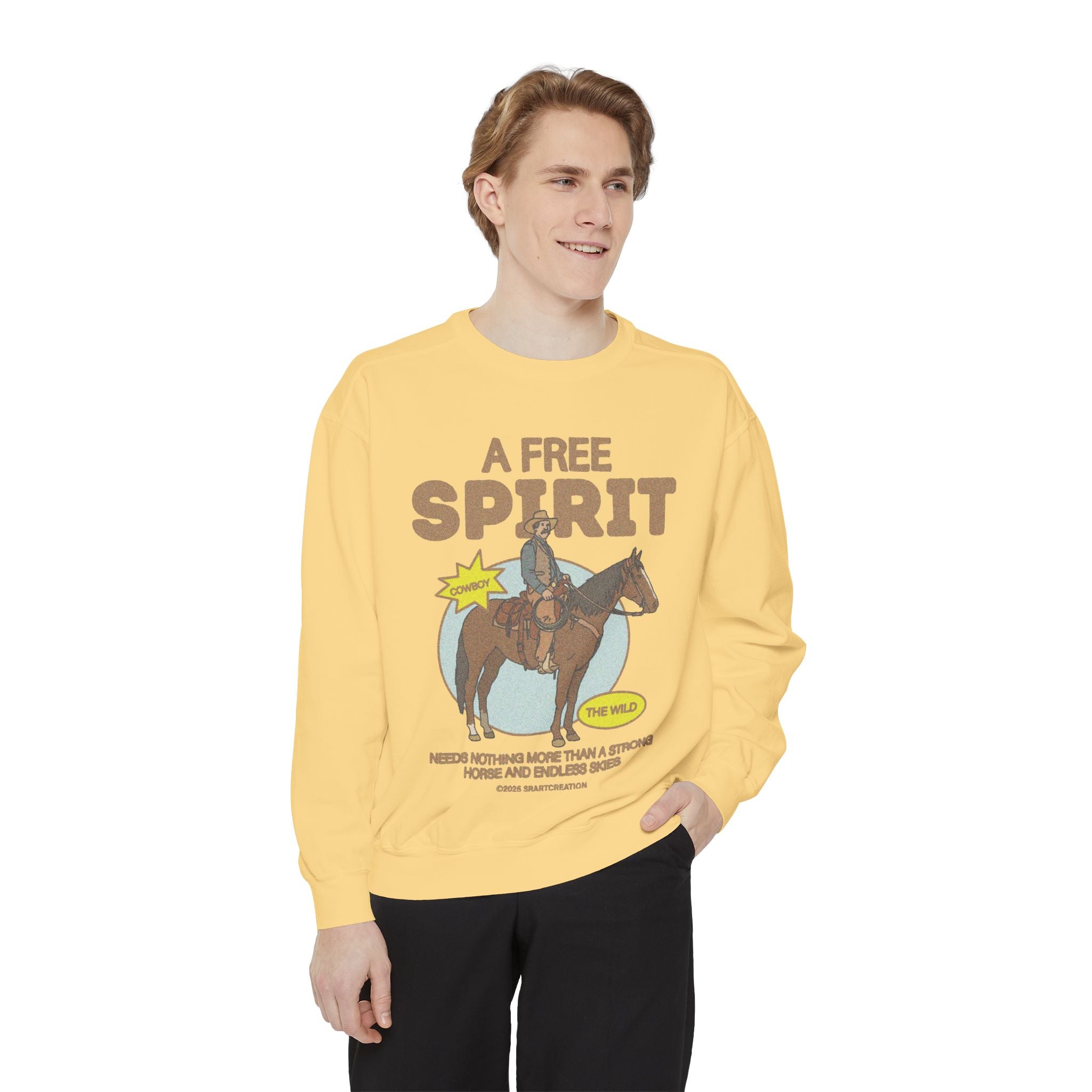 A Free Spirit Sweatshirt — Western Horse Rider Graphic Crewneck