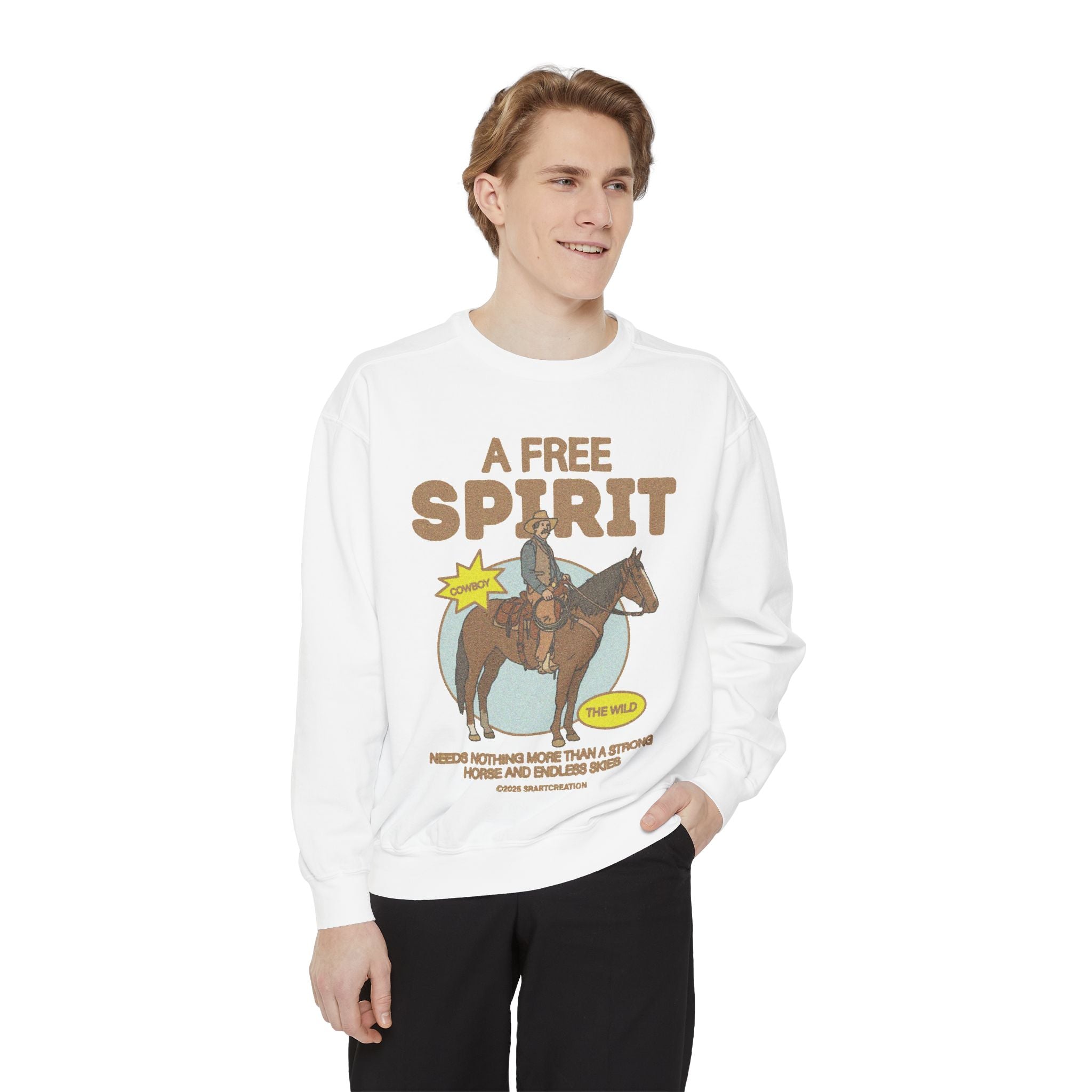 A Free Spirit Sweatshirt — Western Horse Rider Graphic Crewneck
