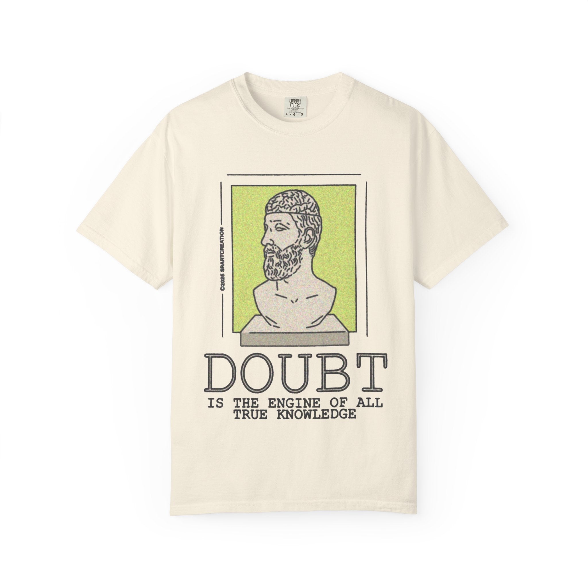 Philosopher Bust 'Doubt Is the Engine of All True Knowledge' T-Shirt