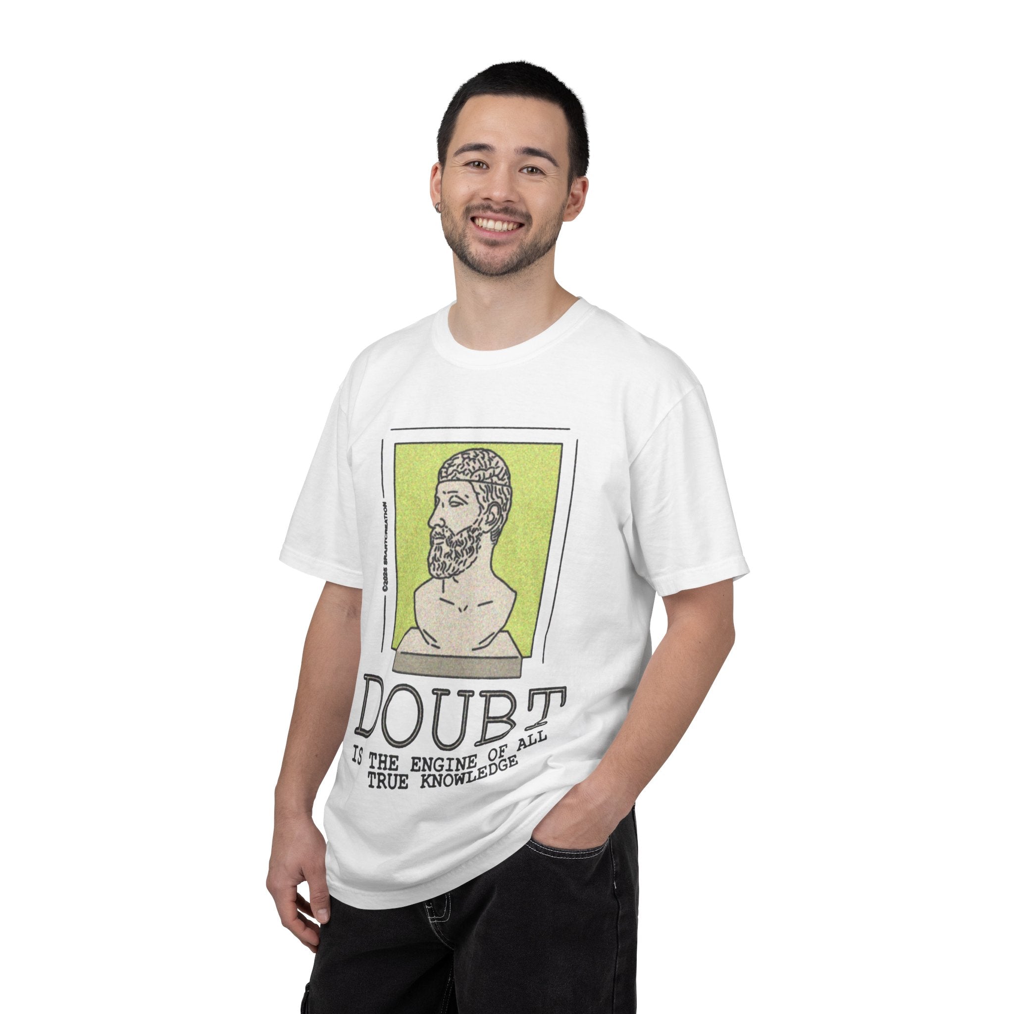 Philosopher Bust 'Doubt Is the Engine of All True Knowledge' T-Shirt