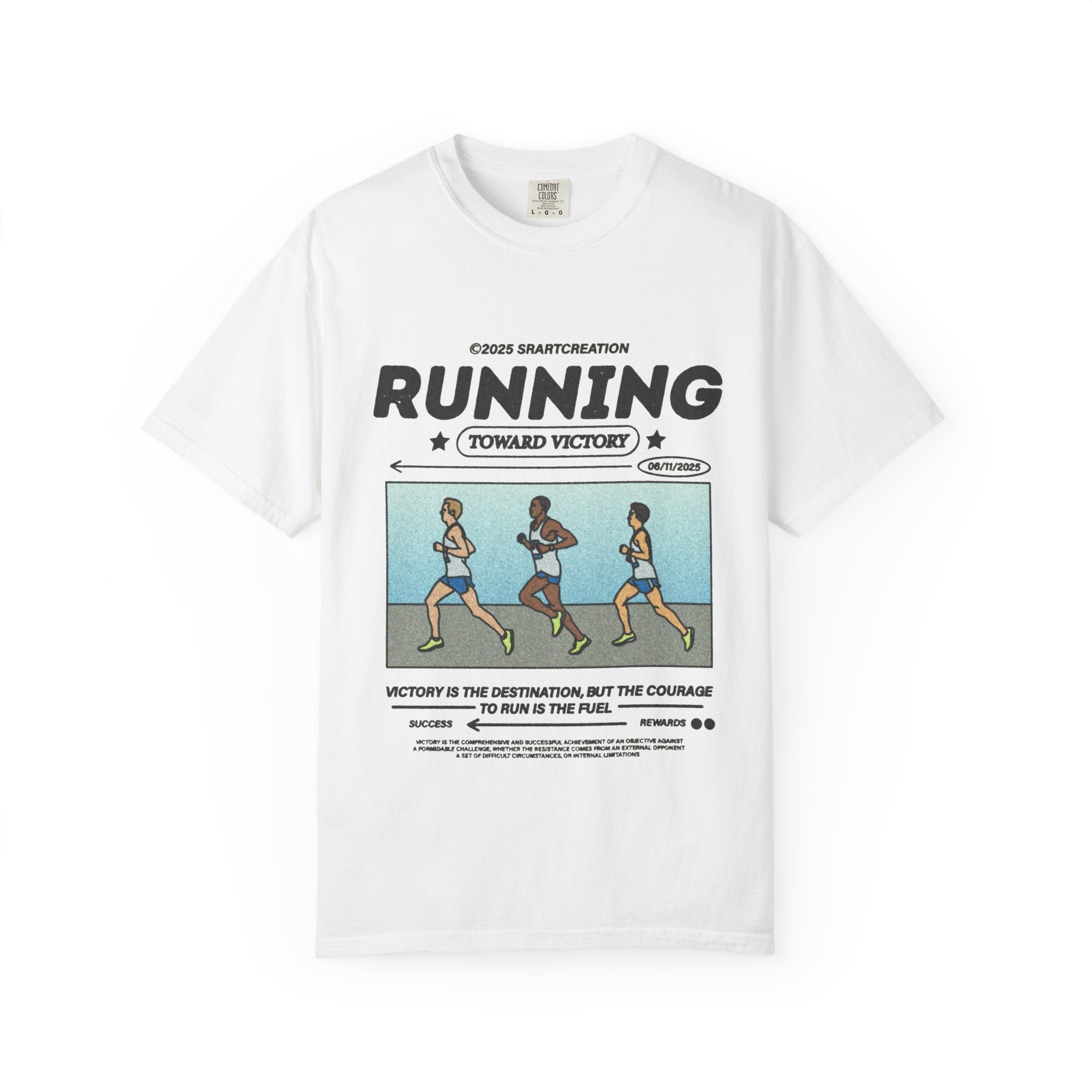 Running Toward Victory T-Shirt — Retro Runners Graphic Tee